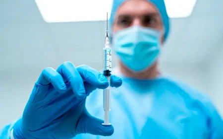 Врач держит шприц