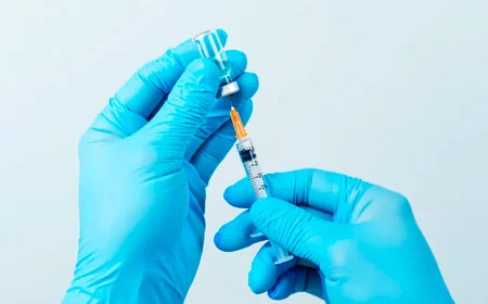 Врач набирает лекарство шприцем