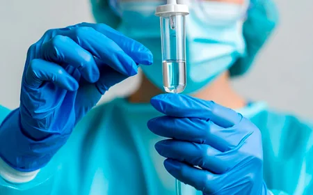 Врач поправляет капельницу