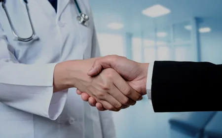 Врач жмет руку